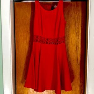 H&M Red a-line Eyelet dress